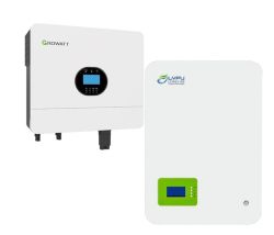 Соларна система Growatt SPF 6000 ES Plus + Батерия за Стена LVFU 51.2V 100Ah 6000 Цикъла