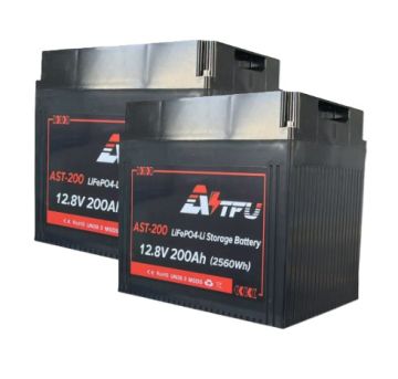2 x 12.8V 200Ah 2560Wh LiFePO4 Батерия AST с Bluetooth и Подгряване