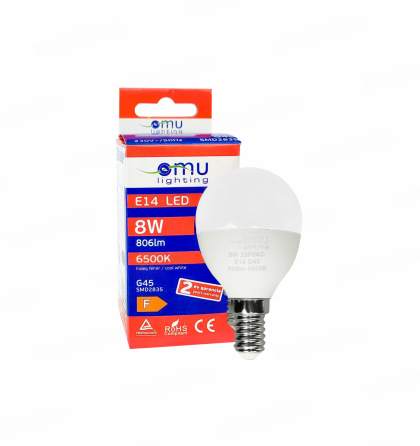 LED Крушка E14 P45 8W 860lm 6500K OMU Lighting