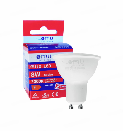 LED Спот Крушка GU10 8W 806lm 3000K OMU Lighting