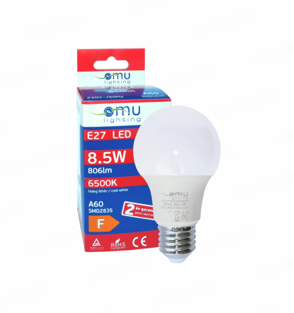 LED Крушка E27 A60 8.5W 806lm 6500K OMU Lighting