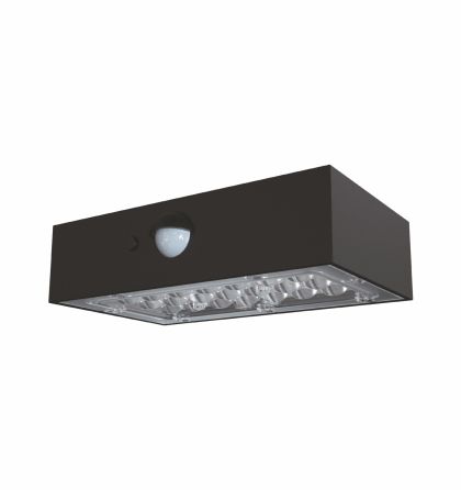 LED Соларна Лампа за стенна BRICK 3W 350lm 4000K 4.44Wh черна OMU Lighting