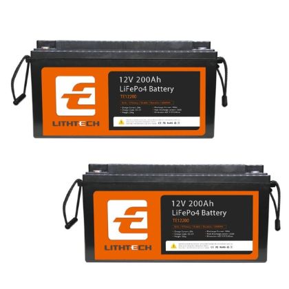 2 x 12V 200Ah LiFePO4 Battery with Bluetooth Lithtech