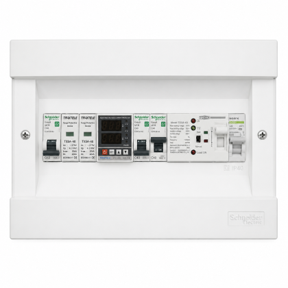 Монофазно AC табло за хибридни инвертори 3-16 KW, 18 реда външен монтаж IP20 с: контактор; пренапрежителна защита; мълниезащитa, ATS и предпазители