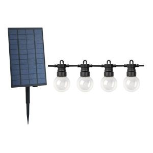 Соларна поредица крушки за градинско осветление 10 метра 20 прозрачни крушки и 30 см захранващ кабел 2700K SKU 9093 OPTONICA