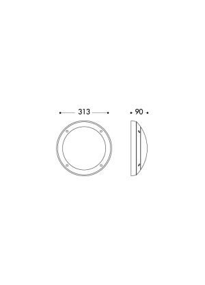 Фасаден плафон IP66 за Е27 крушка Бял Опал-дифузер серия GELMI от FUMAGALLI Italy 1G3.000.000.WYE27