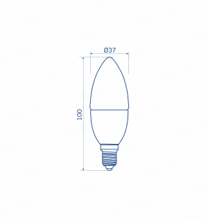 LED Крушка E14 Candle C37 4.9W 470lm 3000K OMU Lighting