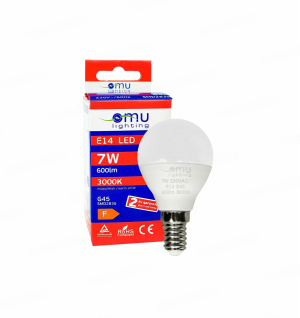 LED Крушка E14 P45 7W 600lm 3000K OMU Lighting