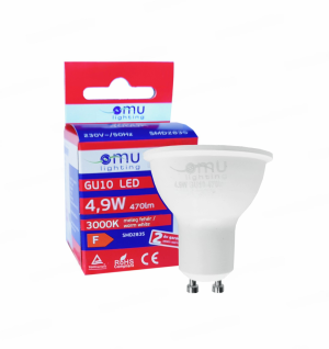 LED Спот Крушка GU10 4.9W 470lm 3000K OMU Lighting