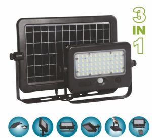 Мултифункционален LED Соларен Прожектор 10W 1100lm 4000K 26.64Wh черна OMU Lighting