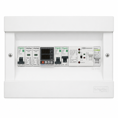 Монофазно AC табло за хибридни инвертори 3-16 KW, 18 реда външен монтаж IP20 с: контактор; пренапрежителна защита; мълниезащитa, ATS и предпазители