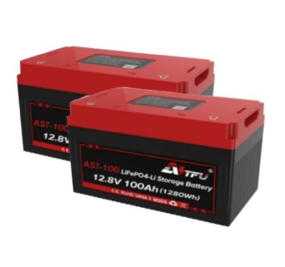 2 x 12.8V 100Ah 1280Wh LiFePO4 Батерия AST с Bluetooth и Подгравяне