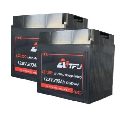 2 x 12.8V 200Ah 2560Wh LiFePO4 Батерия AST с Bluetooth и Подгряване