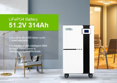 16.08kWh LiFePO4 Floor Standing LiFePO4 Battery LVFU 51.2V 314Ah 6000 Cycles